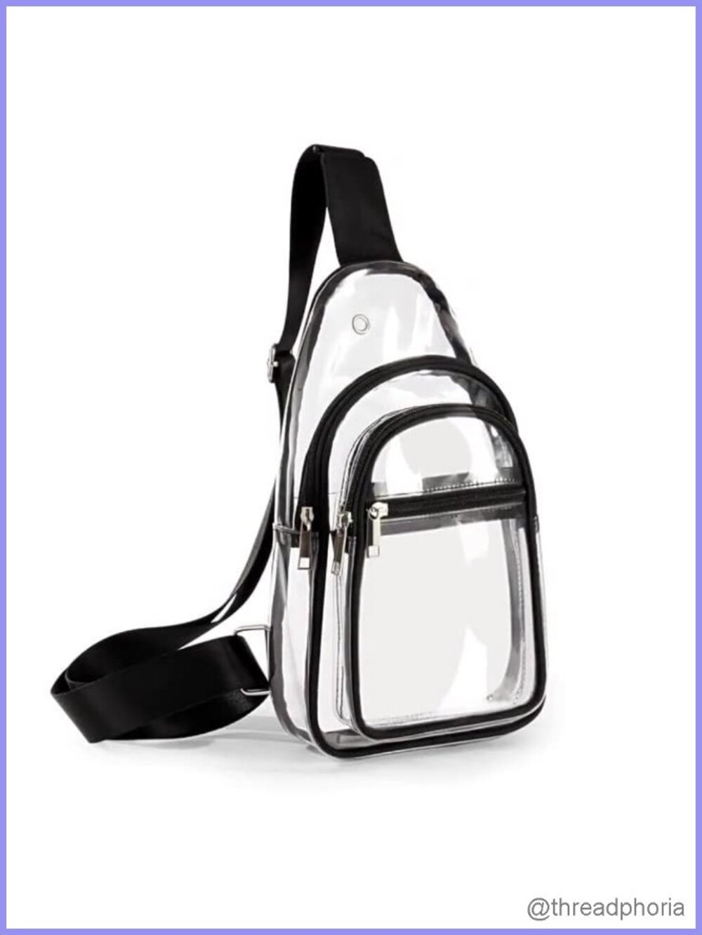 Clear Crossbody Bag Stadium Approved Sling Purse Adjustable Strap Water
